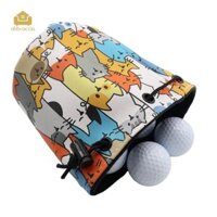 Graffiti Mèo In Hình Bóng Golf Túi Golf Bóng Giá Đỡ Hợp Thời Trang Hoạt Hình Chơi Golf Phụ Kiện Da PU Golfer Quà Tặng Tàu Sân Bay Bảo Vệ