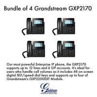 Grandstream GXP2170 (BUNDLE of 4) 12 Line IP Phone, Color Display-VoIP