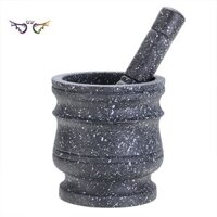 Granite Pattern Pestle Set Stone Herb Spice Grinder Solid Grinder Cooking Set