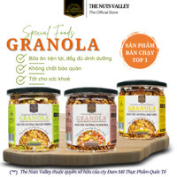 Granola - Ngũ Cốc Siêu Hạt Dinh Dưỡng vị Quế-Mật Ong, vị Tự Nhiên, vị Socola 250g The Nuts Valley.