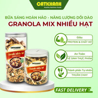 Granola Nhiều Hạt Cát Khánh Yến Mạch Cán Dẹt Mix Hạt Dinh Dưỡng, Trái Cây Sấy Ăn Kiêng, Giảm Cân