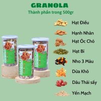 Granola siêu hạt ăn kiêng ngũ cốc giảm cân bổ sung dinh dưỡng tốt cho sức khỏe hộp 500g từ Nông Sản Giọt Nắng