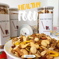 Granola siêu hạt dinh dưỡng mix, ngũ cốc ăn kiêng 100% không đường, hạt macca