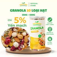 Granola Siêu Hạt Mix 10 loại 5% Yến Mạch - Combo 1kg - Vị Tự Nhiên, Vị Mật Ong và Mix 2 Loại Cao Cấp