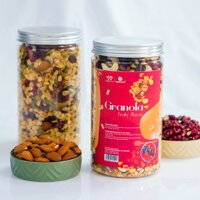 Granola siêu hạt TANU NUST 35% yến mạch, ngũ cốc granola ăn kiêng dinh dưỡng giảm cân gym yoga hũ 500g