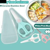 GRASP Gấu Kéo gốm Có hộp đựng Màu kẹo Kéo inox Bền Hoạt hình Kéo cắt thức ăn cho trẻ em