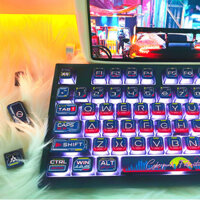 Gravel gốc cyberpunk PBT Thăng Hoa Hai Lớp sữa trứng Bàn phím cơ trong suốt 87 phím 108 Keycap độc đáo