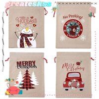 Greateskss Tuần Lộc Vải canvas Có Dây Rút Hình Người Tuyết Giáng Sinh Năm Mới