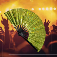 [Greensea1] Quạt cầm tay mùa hè Quạt gấp Pvc Quạt gấp cầu vồng Quạt cầm tay di động để biểu diễn khiêu vũ Phụ kiện trang phục dự tiệc Chất liệu nhựa Pvc Đạo cụ trang trí mùa hè