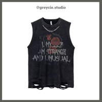 GREYCIE Áo tanktop unisex cá tính áo ba lỗ form rộng đường phố cool ngầu S0A22