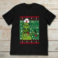 Grinch Y Tá Cầm Vật Trang Trí Đăng Ký Đen Áo. Tốt Nhất Quà Tặng Giáng Sinh.