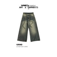 GRIND LOOSE PLEAT JEANS - Quần jeans ống siêu rộng dây thừng 1345