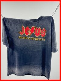 ♞,♘Grind vintage giữ nhiệt mực in nhại lại phun ngựa hạt dẻ rửa nước để làm áo thun ngắn tay cũ CO