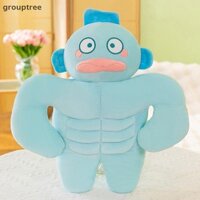 Grouptree Hoạt Hình Mới Cơ Bắp Cá Xấu Xí Gối Sang Trọng Đồ Chơi Nàng Tiên Cá Dễ Thương Hanton Cơ Màu Xanh Cá Búp Bê Đồ Chơi Gối Cho Bé Gái Quà Tặng Sinh Nhật VN