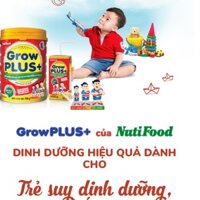 Growplus đỏ Nutifood sữa bột dinh dưỡng cho trẻ suy dinh dưỡng thấp còi 900g