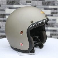 GRS A388K Xám Đồng Nhám chống dơ tốt, nón bảo hiểm 3/4 phượt có kính âm, có thể lắp kính chắn gió fullface