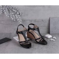 GS01 - Đen - Giày Sandal Nữ Đế Xuồng Thời Trang Deva