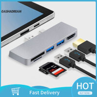 Gsd Hiệu suất cao Ổ cắm không cần ổ cắm Chơi đầu đọc thẻ hiệu quả Hub 5 cổng USB2.0 / 3.0 Cổng HDMI tương thích TF / SD-Card Docking Station cho Surface Pro 7