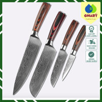 GSmart - Bộ dao Damascus 4 chiếc chuẩn đầu bếp