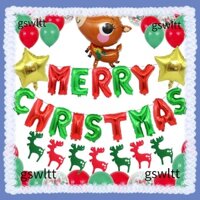 Gswltt merry christmas trang trí giáng sinh foil balloon christmas balloons set