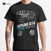 Gtr R34 Black Gt-R Skyline R34 Classic T-Shirt Cotton Tee Shirt s-5xl Vải thoải mái