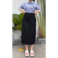 [Gu bigsize] [Bigsize] Chân váy trơn  chất liệu jean, form rộng dài phong cách hàn quốc che khuyết điểm tốt đủ size 60-9