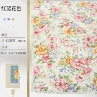 Guangteco KOTEC Chăn Điện Giặt Nhật Bản Hoa Đỏ Xanh 100% Cotton Hai Người1XCW Chứng Nhận Châu Âu Và Châu Mỹ