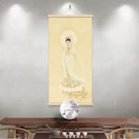 Guanyin Tượng Phật Treo Tranh Quan Bồ Tát Chân Dung Vải Cuộn Trang Trí Tranh Phật Hội Trường Entr20250227