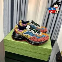 Gucci 2024 Phong Cách Mới Bố Nâng Cao Da Thật Chính Hãng Đế Dày Cặp Đôi Nam Nữ Thể Thao Thể Thao Giày Thể Thao Vận Chuyển Trong Mỗi Ngày