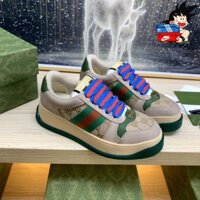 Gucci Phiên Bản Cao Cấp Mùa Hè 2023 Phong Cách Mới Da Thật Chính Hãng Đế Dày Bên Trong Tăng Chiều Cao Giày Bẩn Nữ Phù Hợp Với Retro Hoa Cũ Đau Khổ Nhỏ Bẩn Giày