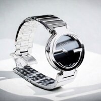 Gucci Quartz YA133502 Interlocking Black Dial Silver Tone - Đồng Hồ Nữ