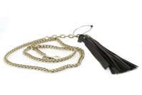 Gucci Women's Chain Tassel Gold/Black Leather Belt 388992 8061