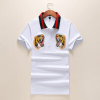 Gucci1349 Áo Sơ Mi POLO Tay Ngắn Nam Cao Cấp Cotton Họa Tiết Hổ Áo Thun Nam POLO Áo Sơ Mi