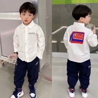 Gucci1349 Áo Sơ Mi Trẻ Em Bé Trai Bé Gái Dạo Phố Cổ Sang Trọng Đẹp Trai Cao Cấp Áo
