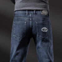 Gucci2025 Quần Jean Bốn Mùa GG Quần Jean Nam Co Giãn Thời Trang Phiên Bản Châu Âu Quần Jean