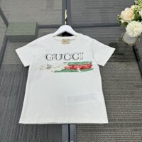 Gucci2052 Mùa Hè Phong Cách Mới Cotton Thể Thao Tay Ngắn Top Bé Trai Bé Gái Trẻ Em Bé