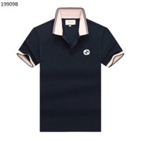 Gucci2145 Phong Cách Mới Công Sở Áo Sơ Mi polo Nhanh Khô Thêu Ve Áo Nam Tay Ngắn