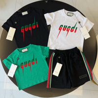 Gucci2506 Phong Cách Mới Trẻ Em Tay Ngắn Bé Trai Bé Trung Lớn Trẻ Em Áo Sơ Mi Mùa Hè