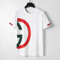Gucci2508 Áo thun nam ngắn tay mùa hè phong cách mới Áo thun cổ tròn đáy áo sơ mi