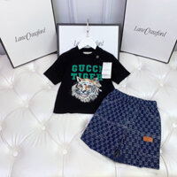 Gucci2601 Bộ áo thun ngắn tay cổ tròn cỡ lớn phong cách mới cho bé