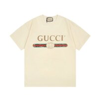 Gucci2601 Tay Ngắn Xuân Hè Phù Hợp Với Cổ Điển Rời Nam Nữ Áo Thun Cặp Đôi