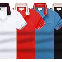 Gucci2609 Phong Cách Mới Áo polo Nam Tay Ngắn Jacquard Cổ Áo