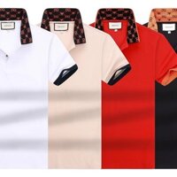 Gucci2609 Phong Cách Mới Công Sở Áo Sơ Mi polo Cotton Nguyên Chất Ve Áo Nam Tay Ngắn