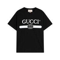 Gucci3025 Cotton Nguyên Chất Phong Cách Mới Mùa Hè Cổ Tròn Tay Ngắn Rời Cặp Đôi Phù Hợp Với Nam Nữ Áo Thun