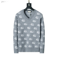Gucci3516 Phong Cách Mới Đế Chữ Jacquard Cổ Tròn Nam Nữ Áo Len