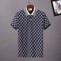 Gucci4723 Chữ Ve Áo POLO Phong Cách Mới Nam Tay Ngắn In Hình Kinh Doanh