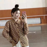 Gucci5526 Áo len sọc Jacquard phong cách mới Áo len nữ