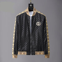 Gucci65 Áo Sơ Mi Màu Đen Nguyên Chất Đôi Dây Kéo Áo Khoác Nam Rời Ôm Hơn Nhìn Phù Hợp Với