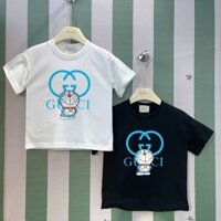 Gucci6515 Hoạt Hình Áo Thun Ngắn Tay Nam Nữ Vừa Lớn Trẻ Em Cotton Áo