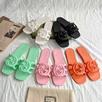 Gucci7028 Phong Cách Mới Thạch Có Rãnh Chống Thấm Nước Cổ Tích Màu Kẹo Sandal